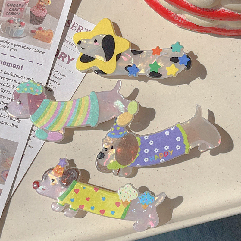 ใหม่น่ารักmulticolor Puppy Hairpinsตลกการ์ตูนคลิปด้านข้างBangs Hairpinเด็กอเนกประสงค์อุปกรณ์เสริมผม
