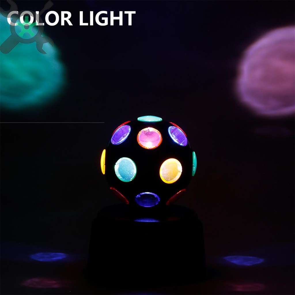 โคมไฟดิสโก้ ลูกบอล RGB ใช้แบตเตอรี่ ขนาดเล็ก สําหรับตกแต่งเวที ปาร์ตี้ดิสโก้ ไฟเวทีบอลแบตเตอรี่ขับเคลื่อนดิสโก้ปาร์ตี้ไฟมินิดีเจลูกไฟกระพริบผล LED Disco Ball Light ไฟLEDหมุนได้360องศา - รูปที่ 3