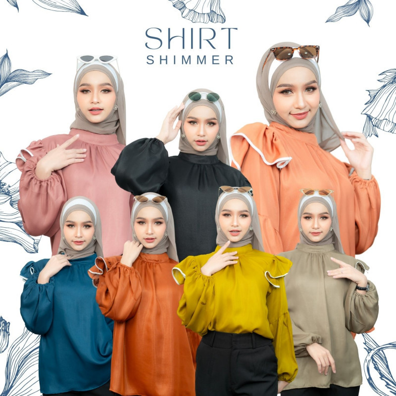 เสื้อแขนจั๊มทรงบอลลูน ตกแต่งระบายไหล่สุดเก๋ ดีไซน์คอสูงดูไฮโซ ใส่สบาย เนื้อผ้าดี DF99วาริสมุสลิม