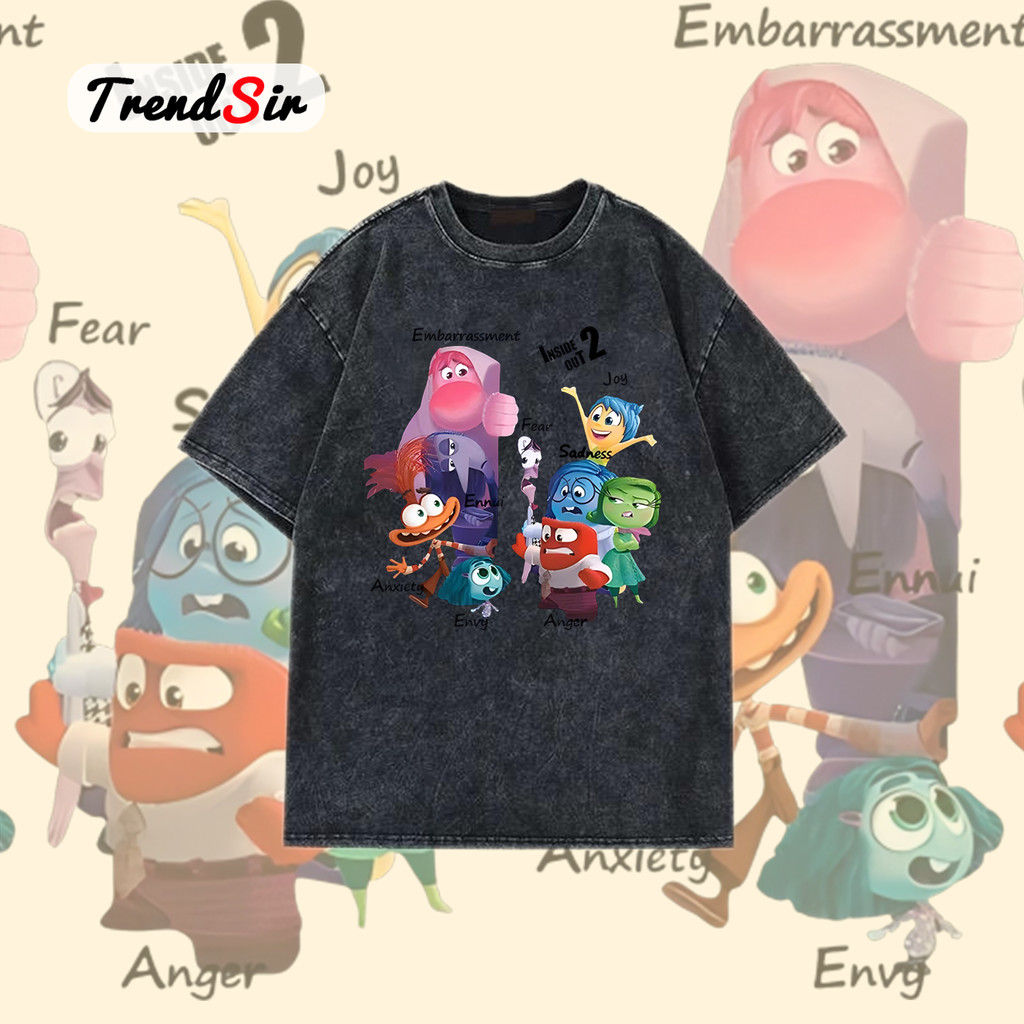 TrendSir New เสื้อยืด cotton แขนสั้น Inside Out มาใหม่ 100% Cotton เสื้อฟอก 11สี M-3XL
