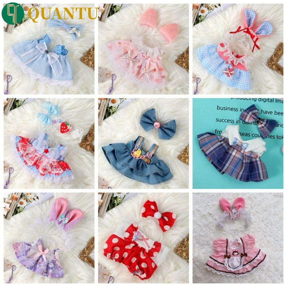 Quantu ตุ๊กตา Lolita ชุด,เสื้อผ้าตุ๊กตา Lolita 20 ซม.ผ้าฝ้าย,ของเล่นน่ารักอุปกรณ์เสริมหลายสีผ้าผ้าฝ้ายตุ๊กตา Lolita ชุดเด็กของขวัญ