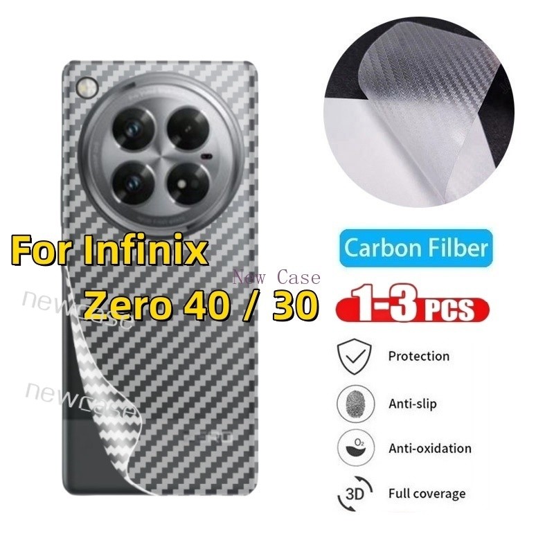 1-3 ชิ้น Matte กลับฟิล์มสําหรับ Infinix Zero 40 4G 5G 2024 Zero40 Zero30 InfinixZero40 คาร์บอนไฟเบอร์ป้องกันหน้าจอโปร่งใสฟิล์มนุ่ม
