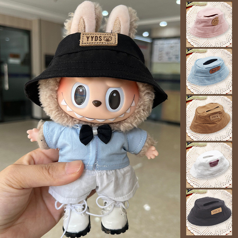 หมวกลาบูบู หมวกชาวประมง 10ซม ฝ้าย หมวกตกแต่งตุ๊กตา สำหรับ 17cm Labubu