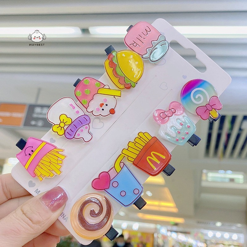 {maybest} 10 ชิ้น Snario การ์ตูนน่ารักคลิปผม Barrettes ชุดสําหรับผู้หญิงสาวแฟชั่นอะคริลิค Hairpins หวานประณีตอุปกรณ์เสริมผม {TH}