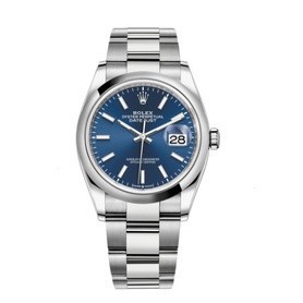 R ROLEX Datejust Casual แฟชั่นสายสแตนเลส Gorgeous Calm All-Match Blue Dial High-End นาฬิกาผู้ชายอินเ