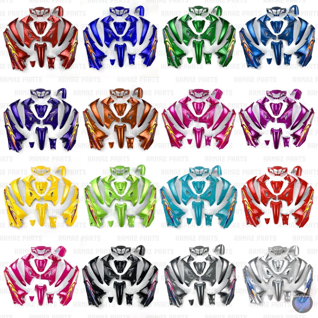 Rama2Parts ชุดสีwave125R หัวแหลม ชุดสีเวฟ125R (ชุด12ชิ้น) กุญแจกลม/กุญแจนิรภัย(กุญแจเล็ก/ใหญ่) เฟรมสีเวฟ125r