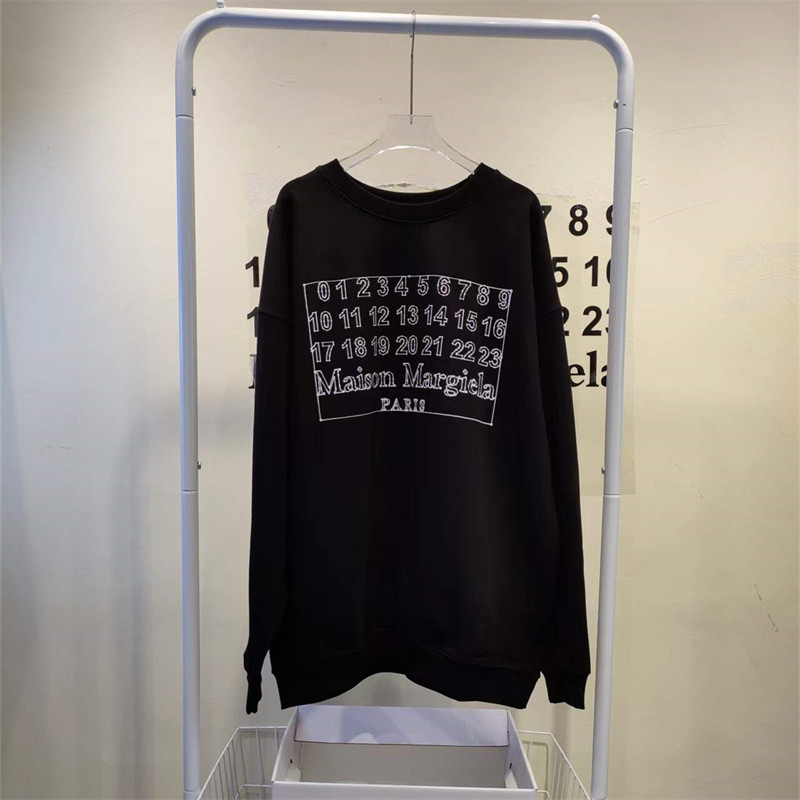 Maison Margiela 100% Original Cotton เสื้อคู่Unisexชุดกีฬาสําหรับชายคู่เสื้อกันหนาวBottomingเสื้อผู้หญิงลูกเรือคอเสื้อกันหนาว