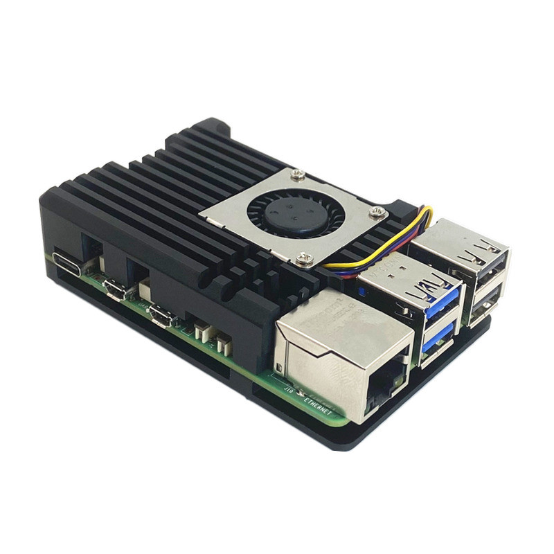 Raspberry Pi 5th Generation Shell Raspberry Pi 5 Active Cooling Cooling PWM Speed Regulating Fan Metal Armor Shell