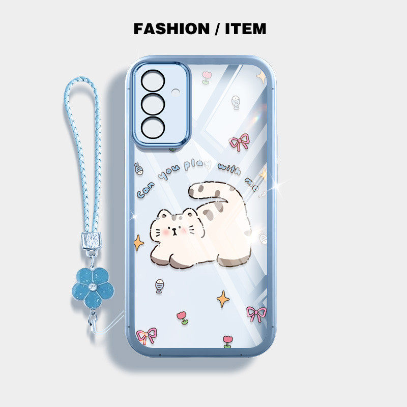 SAMSUNG แมวซ้อนเคสโทรศัพท์สําหรับSamsung Galaxy A54 A34 A24 A14 A04 A04S A73 A53 A33 A23 A13 A03 A03S 4G 5Gปลอกอ่อน
