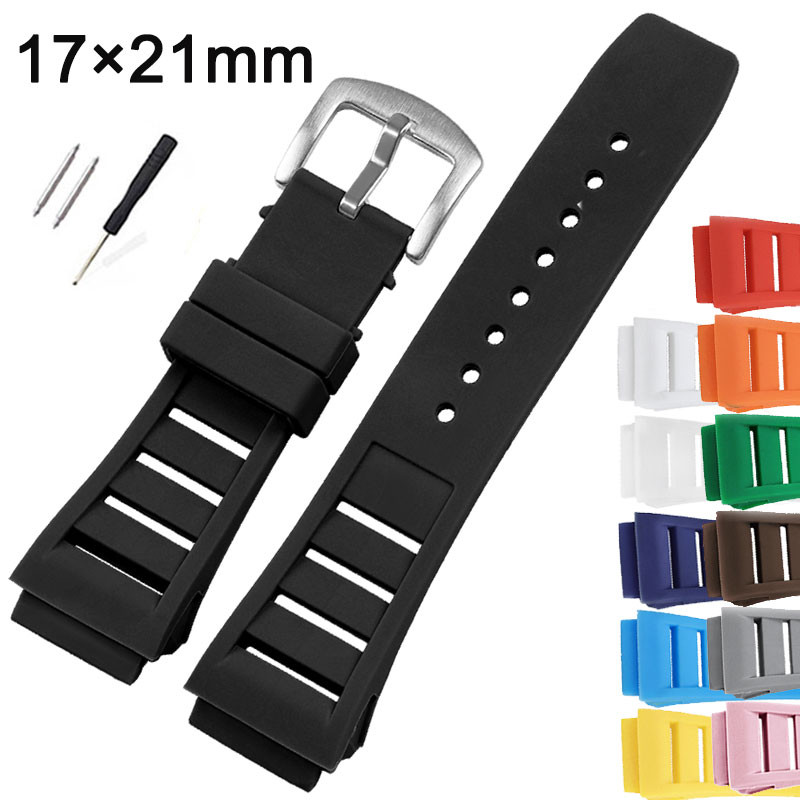 สายนาฬิกาซิลิโคน 21mmx17mm สําหรับ RICHARD MILLE ยางนาฬิกา Fit Original นาฬิกาสร้อยข้อมือกันน้ําเข็มขัดข้อมือผู้หญิงผู้ชาย Watchband กีฬาสายรัดข้อมือ