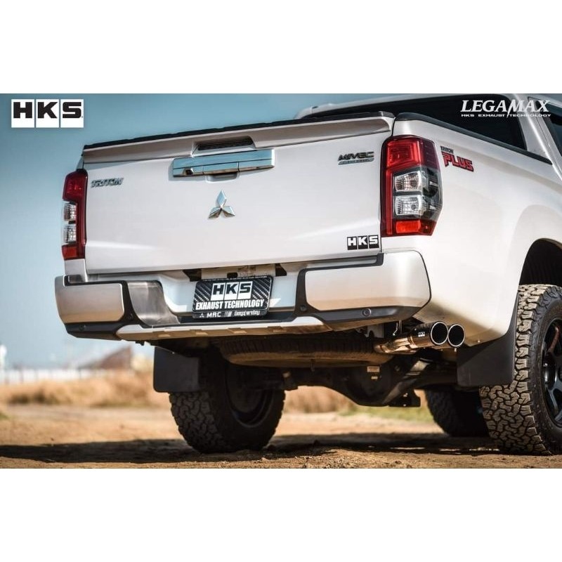 ท่อไอเสีย HKS  ตรงรุ่น Mitsubishi Triton คาร์บอนแท้ ปลายคาร์บอน  ท่อคู่ มิตซูบิชิ ไทรทัน ตัวใหม่ 202