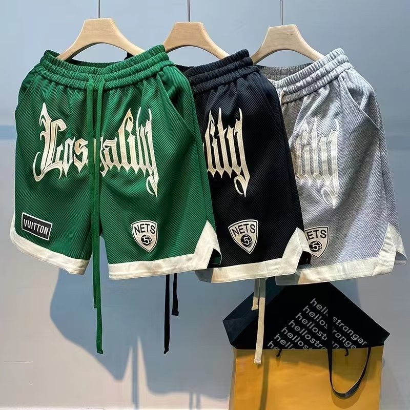 กางเกงบาสเก็ตบอลขาสั้น ทรงหลวม ปักลาย สไตล์ฮิปฮอป แนวสตรีท เหมาะกับฤดูร้อน สําหรับผู้ชาย