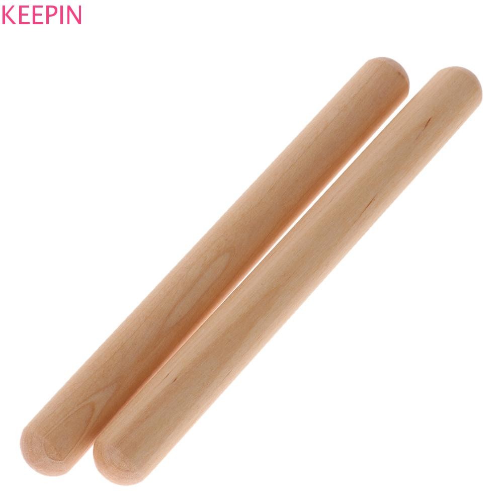 Keepin Rhythm Sticks คลาสสิกทนทาน Claves เครื่องเพอร์คัชชันไม้สีของเล่นดนตรี