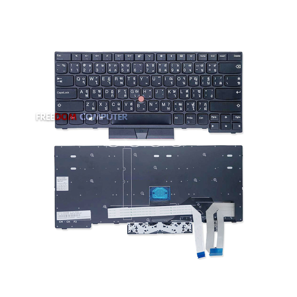 คีย์บอร์ดโน๊ตบุ๊ค KEYBOARD LENOVO THINKPAD L380 E480 E490 T480S T490 ไทย อังกฤษ ไม่มีไฟ KEYBOARD