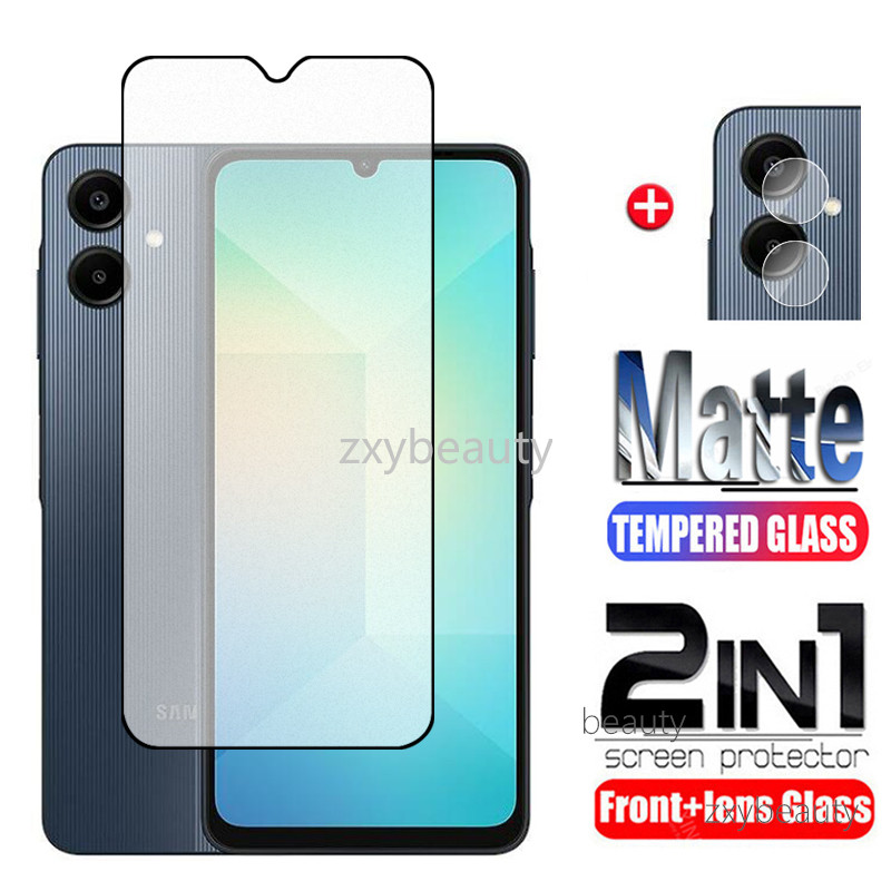 2in1 Matte Screen Protector สําหรับ Samsung Galaxy A06 A05 A04 5G 2024 กระจกนิรภัย Frosted กล้องฟิล์มสําหรับ SamsungA06 SamsungA05 SamsungA04 4G ฟิล์มป้องกัน
