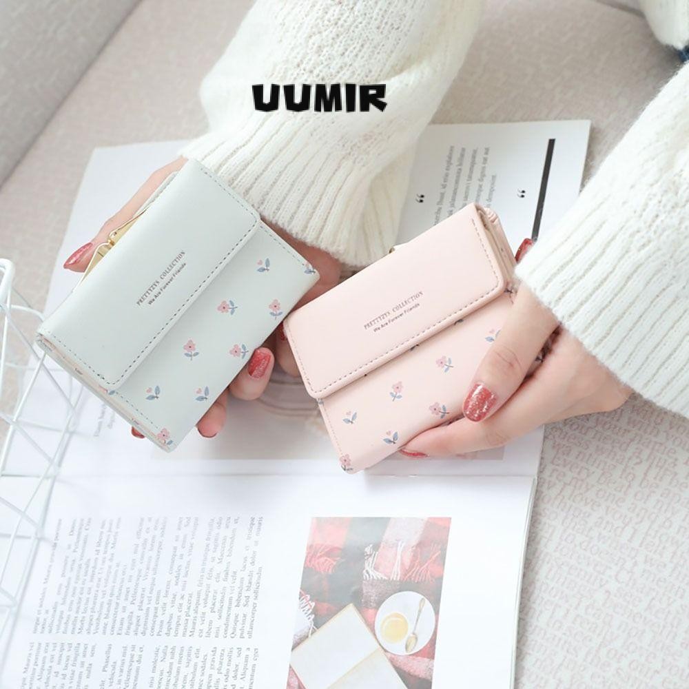 UUMIR กระเป๋าสตางค์ กระเป๋าเงิน, กระเป๋าใส่เหรียญเงินกันน้ําหนัง, ดอกไม้อเนกประสงค์ทนต่อการสึกหรอสุภาพสตรีคลัทช์ผู้หญิง