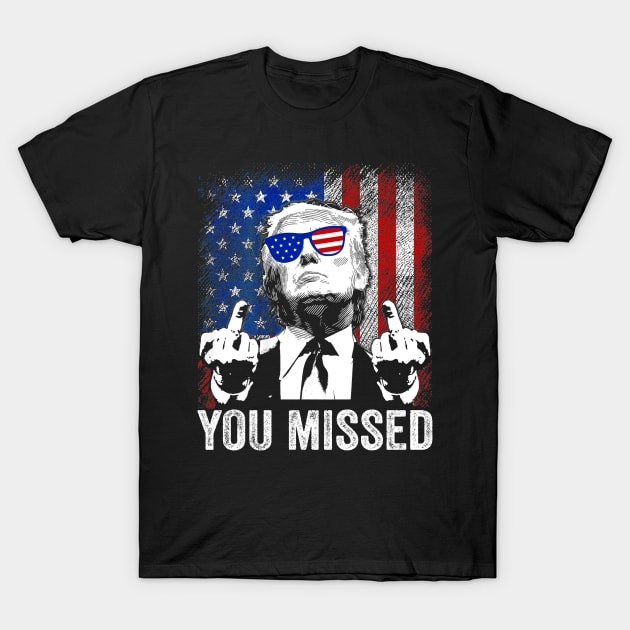 [COD]เสื้อยืด Trump You Missed Trump 2024 Assassination Attempt, Trump You Missed Middle Finger 24 V