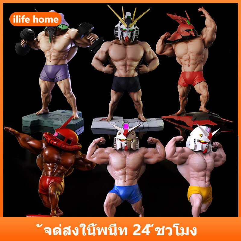 จัดส่งจากประเทศไทย Gundam ฟิตเนสกล้ามเนื้อเพาะกายคอสเพลย์ EVA Action Figure รุ่น Q ตุ๊กตาของขวัญเด็กตกแต่งรถเครื่องประดับของเล่นคอลเลกชันตกแต่งบ้านประติมากรรมเครื่องประดับรถขนาดใหญ่ F