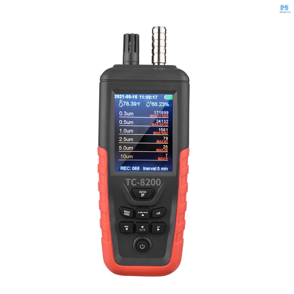 ฝุ่นอนุภาคเคาน์เตอร์ 6-Channel 0.3um/ 0.5μm/ 1.0μm/ 2.5μm/ 5.0μm/ 10um PM2.5 PM10 เครื่องตรวจจับ 3.2