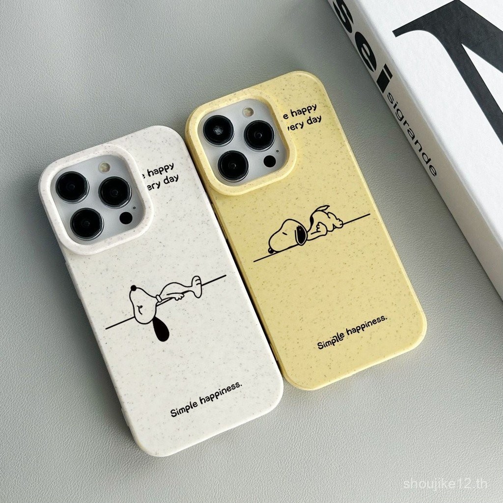 Snoopy high-end Earth โทนสี INS เคสป้องกันมือถือแฟชั่นพร้อมฟังก์ชั่นกันกระแทกเหมาะสำหรับ15 PRO MAX, 11, 12, 13, 14, 7plus, 8PLUS, 11pro, 13pro, X, u7ew iPhone รุ่นต่างๆรวมถึง XR และ XS MAX