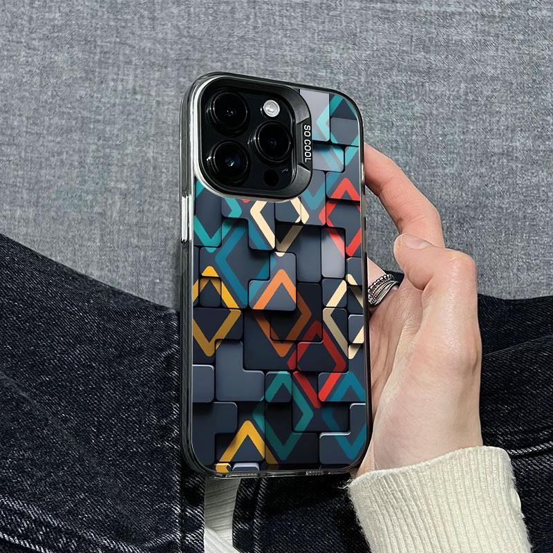 เหมาะสำหรับiPhone11 12 13 14 15Pro Promax XSMAX 7 8P Xr ลายสก๊อตรูปเพชรสร้างสรรค์ เคสโทรศัพท์มือถือฝ้าใหม่