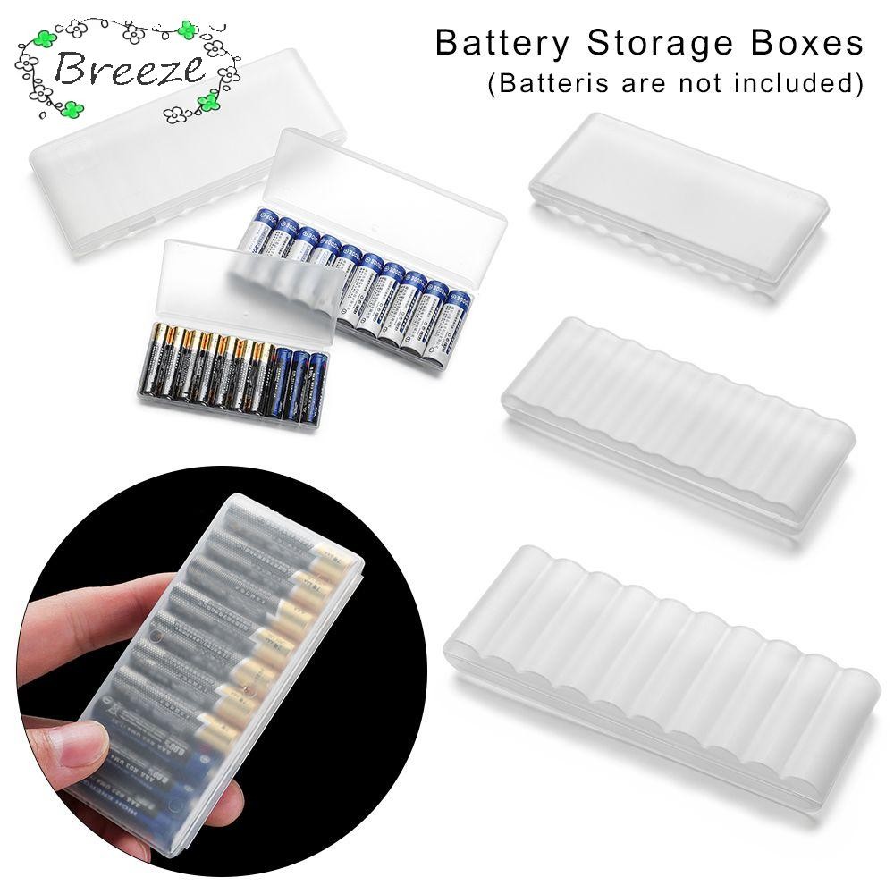 Breeze 10 Slot Battery Organizer Hard อุปกรณ์เสริมกล่องเก็บพลาสติกสําหรับ AAA/AA/18650
