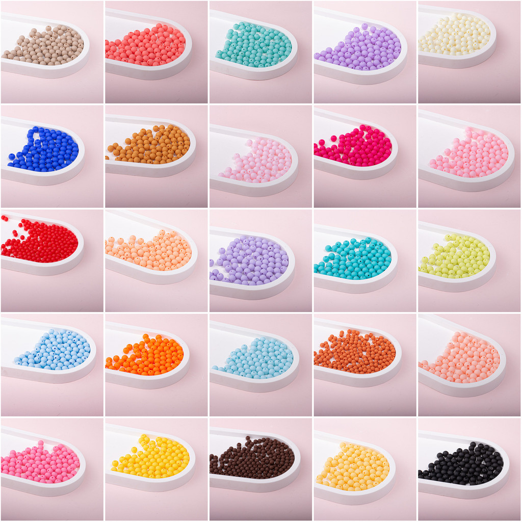 สีสันมือ-รู้สึกสีกับลูกปัดยางการ์ด6มิลลิเมตร ตัวเว้นวรรค ลูกปัดสีทึบอะคริลิรอบลูกปัด ทําเอง โทรศัพท์มือถือโซ่ลูกปัดอุปกรณ์เสริม165ชิ้น