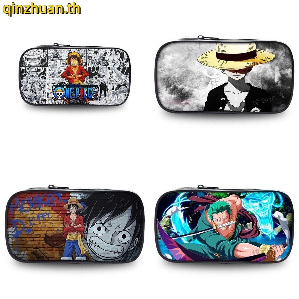 Qinzhuan ดินสอลูฟี่, อุปกรณ์การเรียนความจุขนาดใหญ่กระเป๋าดินสอพิมพ์วันพีซ, กระเป๋าเครื่องเขียนของขวัญเครื่องเขียนผ้า