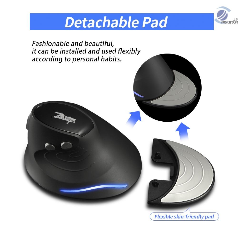 [MCDM]ZELOTES F-17 เมาส์แนวตั้ง เมาส์สําหรับเล่นเกมไร้สาย 2.4GHz 6 คีย์เมาส์ออปติคัลตามหลักสรีรศาสตร์พร้อม 3 ความเร็วการเคลื่อนไหวที่ปรับได้สําหรับแล็ปท็อปพีซี