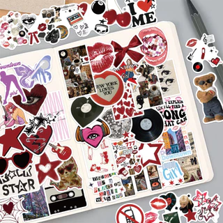 💥พร้อมส่ง💥Downtown Y2K Girls INS sticker สติกเกอร์กันน้ำรูปแบบที่แตกต่างกัน 50ชิ้น