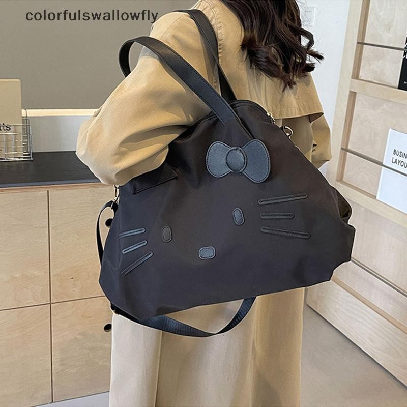 สีสันswallowfly Kawaii ความจุขนาดใหญ่กระเป๋าเดินทางสั้นสําหรับผู้หญิงสาวการ์ตูนน่ารักกระเป๋าเดินทาง Duffel แฟชั่นสบายๆ Tote กระเป๋าสะพาย COD