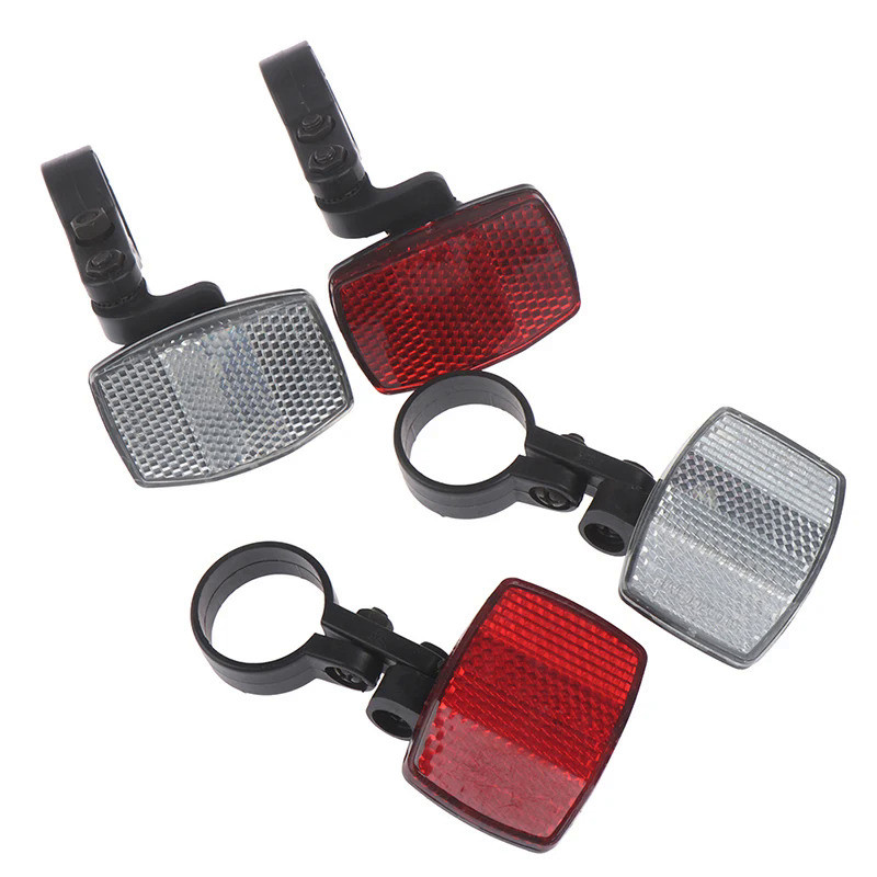 1PC Outdoor Bike Lights Reflector Handlebar Mount Safe Reflector Bicycle Bike Front Rear Warning Red