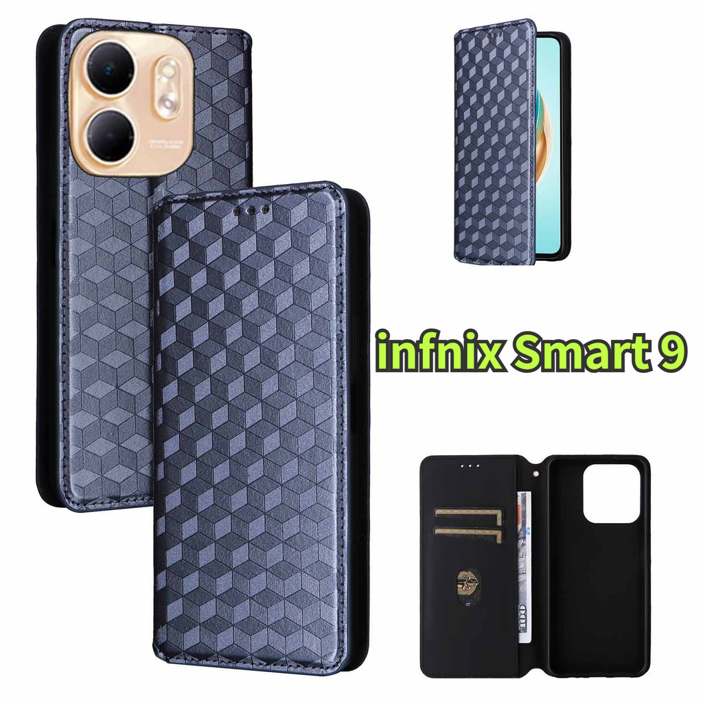 Infinix Smart 9 hot 50i hot50i 4G 5G 2024 เคสโทรศัพท์พลิกหรูหราหนังตาข่ายสําหรับ InfinixSmart9 Smart9 infinixhot50i ผู้ถือ Soft TPU กันกระแทก