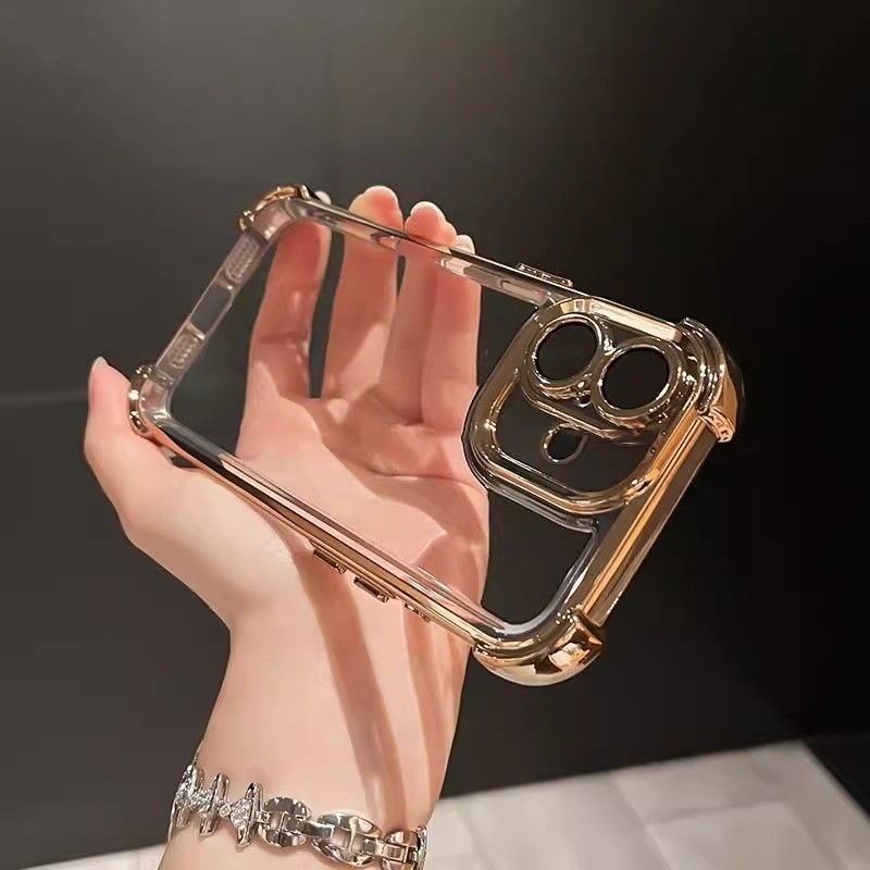 หรูหรา Electroplate โปร่งใส Drop ทนสําหรับ IPhone 16 Pro Max 15 14 11 12 13 Pro Max 14Plus 15Plus 16Plus ฝาครอบ