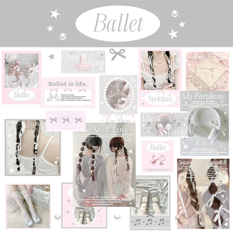 Ins Ballet Sticker Pack สมุดภาพของขวัญปิดผนึกสติกเกอร์ DIY ตกแต่ง
