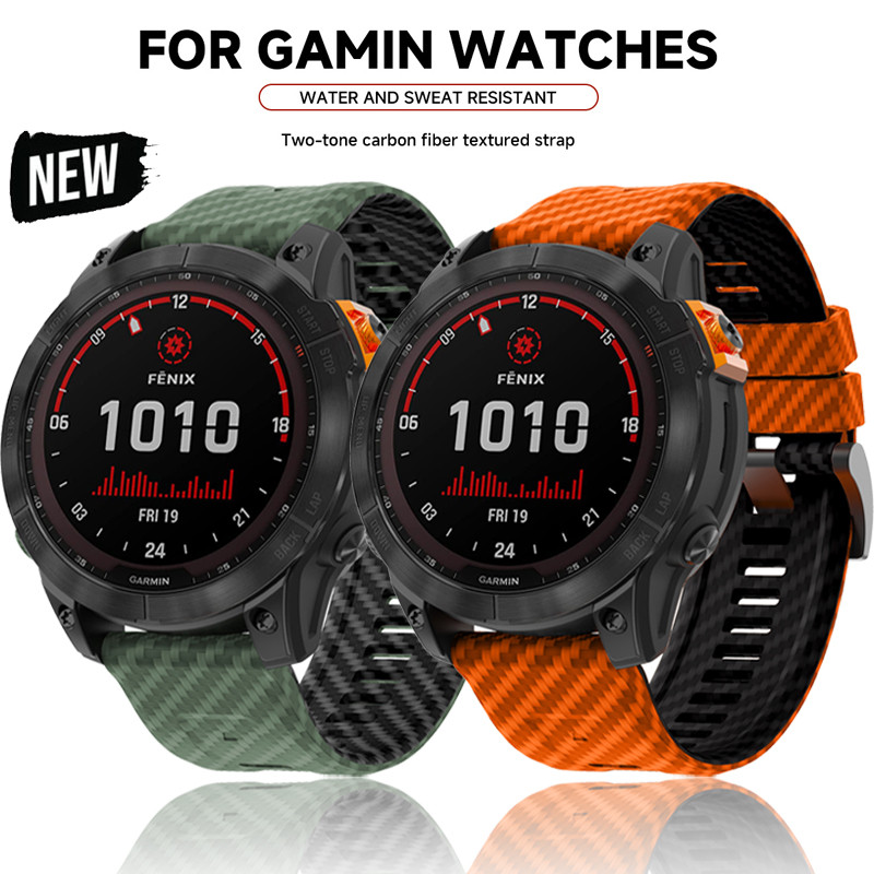 22 มม.26 มม.สีคาร์บอนไฟเบอร์สําหรับ Garmin Enduro2 Epix Gen 2 Instinct 2X Fenix 7X 7 6X 6 Pro 5 5X Plus WatchAccessories