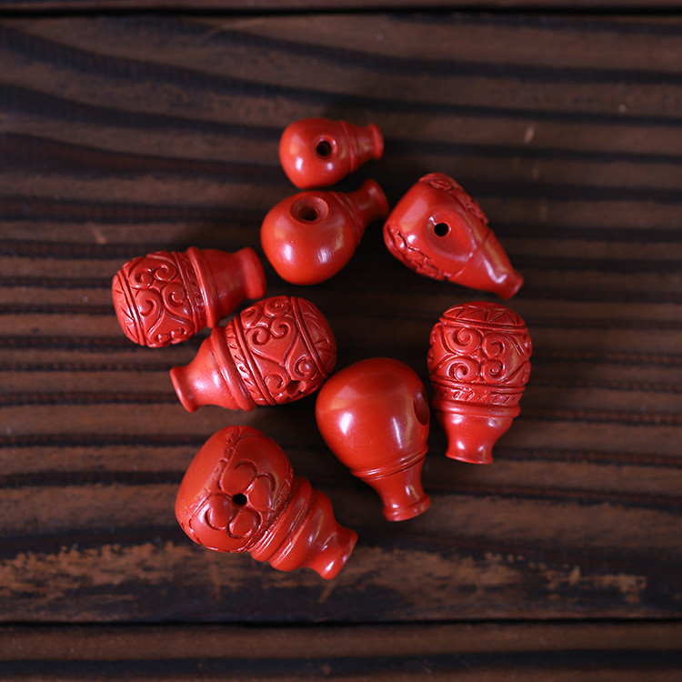 ลูกปัดอวกาศ Cinnabar Tee หัวพระพุทธรูป Cinnabar Glossy DIY สร้อยข้อมืออุปกรณ์เสริมชิ้นส่วน