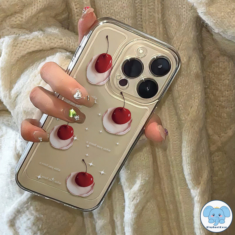 หวานเชอร์รี่โบว์ผูก TPU อ่อนเข้ากันได้เคสไอโฟน 13 11 15 14 12 Pro Max 11 12 Pro 15 8 7 14 Plus XR X XS Max SE 2020 เคส