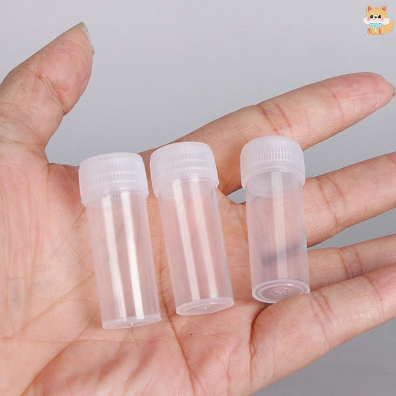 [VI] 50 ชิ้นขวดพลาสติกขวดตัวอย่าง 5 กรัมถังขนาดเล็ก Vials แคปซูลภาชนะเก็บ TH