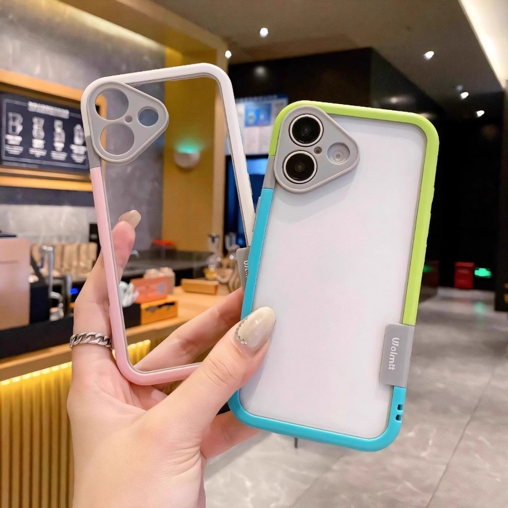 เคสโทรศัพท์มือถือ ซิลิโคน ป้องกันกล้อง สองโทนสี สําหรับ  iPhone 16 15 14 7 8 Plus 16 15 14 13 12 min