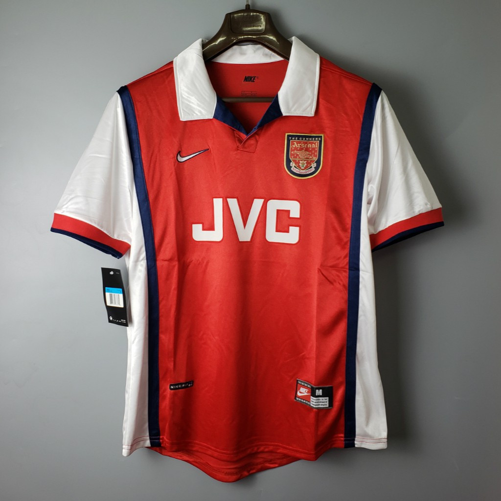 1998 1999 Arsenal Home Away Retro เสื้อฟุตบอลฟุตบอล Home Vintage ชายเสื้อกีฬา Jersi #BERGKAMP