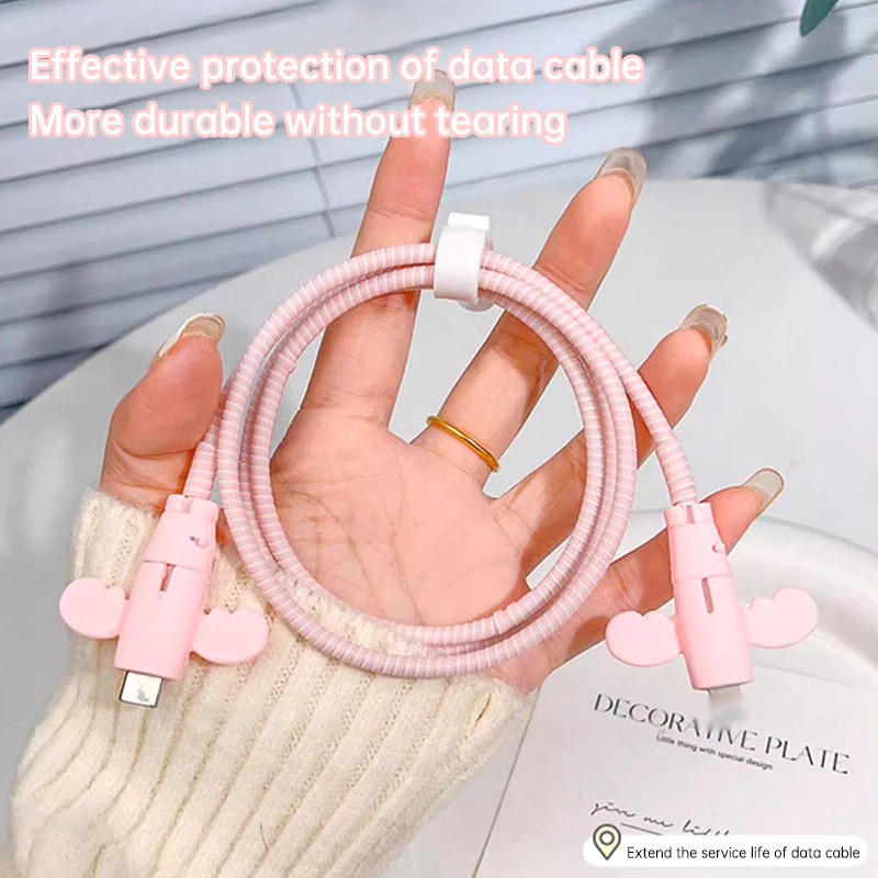 ฝาครอบป้องกันสายเคเบิลข้อมูลAngel Data Cable ฝาครอบป้องกัน สายชาร์จป้องกันการแตกหัก เคสซิลิโคนอ่อนนุ่ม thumbnail 4