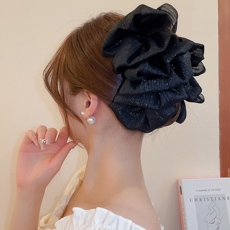 DREJEW เดรช ตาข่ายผ้าโบว์คลิปเกาหลีบุคลิกภาพอารมณ์ฉลามคลิปซอกแฟชั่นอเนกประสงค์กิ๊บเครื่องประดับผม - รูปที่ 2