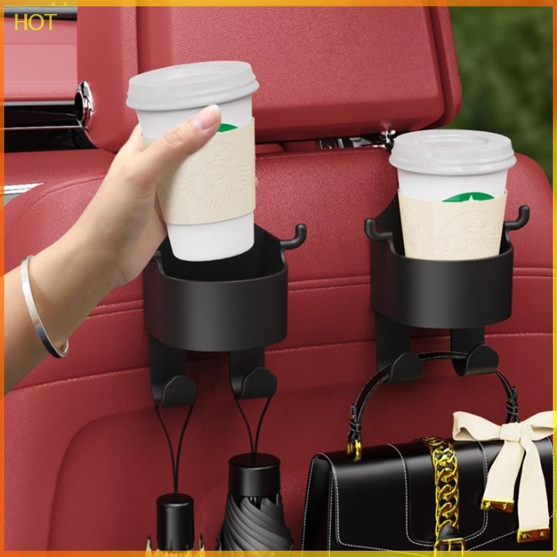 Technicolorsuper Car Seat Headrest Hook Hanger Storage Organizer Universal พร้อมที่วางแก้วสําหรับกระเป๋าถือ Fit Universal รถอุปกรณ์เสริม TSR