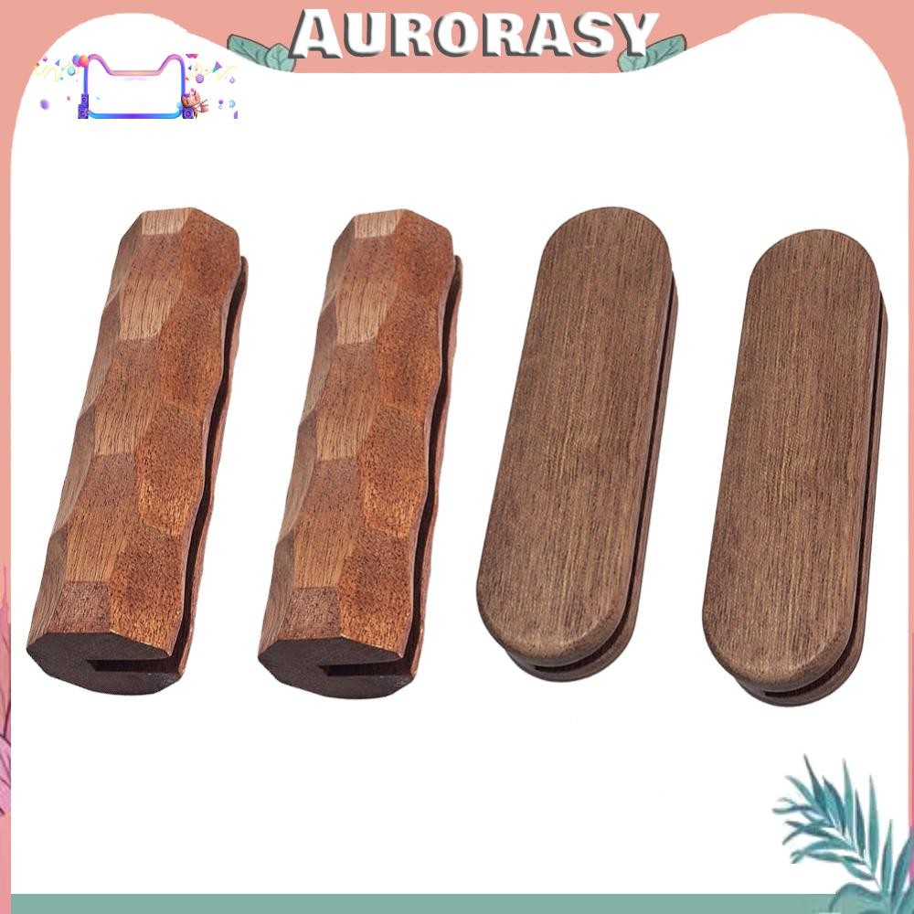 2 ชิ้น Sapele BBQ Pan Handle กระทะทนความร้อนฉนวน Grip สําหรับการตั้งแคมป์กลางแจ้ง