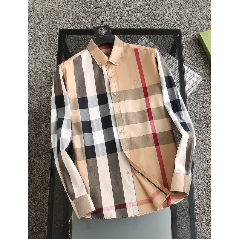 READY & Stock Burbe*** Man Shirt เย็บปักถักร้อยสุภาพสตรีเสื้อแขนยาวเสื้อ Unisex 2024 ใหม่
