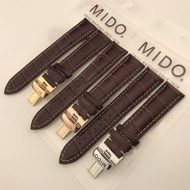 สําหรับนาฬิกา Mido หนังแท้ Baroncelli M8600 M7600 ผู้ชายและผู้หญิง Rudder Commander 20 มม.