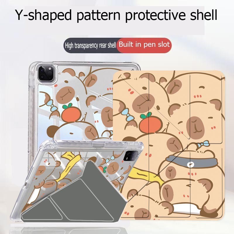 เคสไอเเพดfor gen4,5,6 7,8,9 10  Pro11,11/24,12.9,13,10.5 mini6 Air1,2 3 4,5,6 13Y-shaped เคสใสสําหรับไอแพด