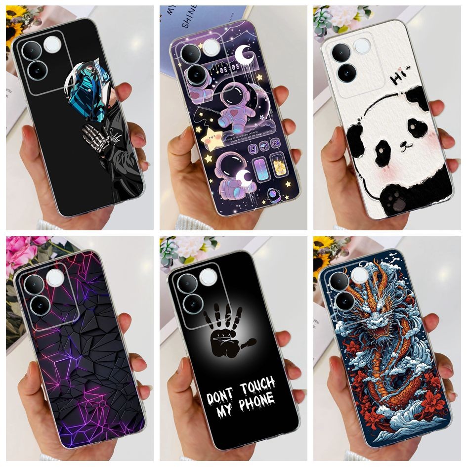 สําหรับ Vivo S17e กรณี V2285A การ์ตูนซิลิโคนโปร่งใส Slim TPU เคสโทรศัพท์สําหรับ Vivo T2 Pro 5G / IQO