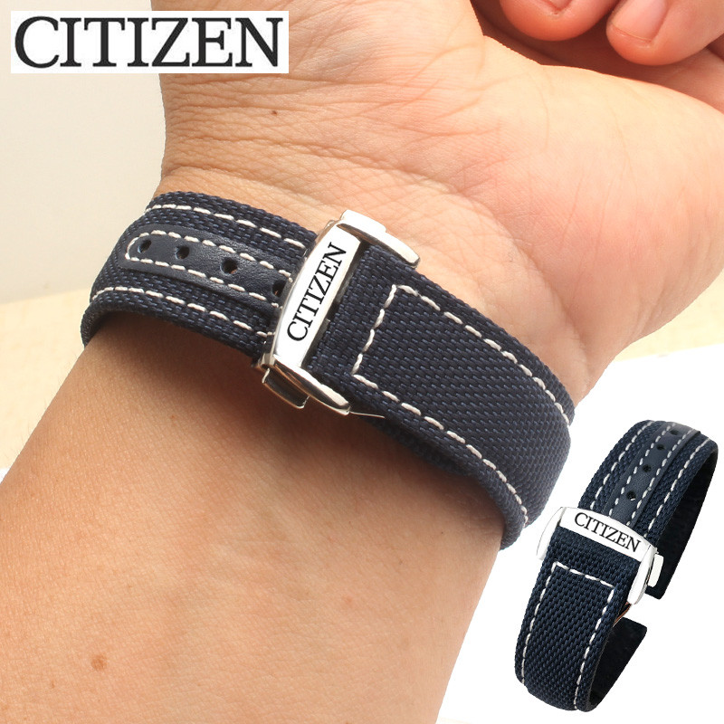 Citizen CITIZEN Eco-Drive สายนาฬิกาผ้าใบไนลอน BM8475/BM7140 Blue Angel รุ่นที่สอง 22 มม.